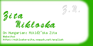 zita mikloska business card